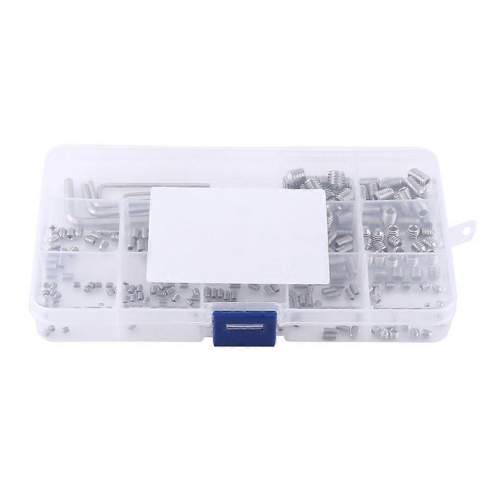 240pcs M3/M4/M5/M6/M8 Hex Socket Set Screws Assortment Kit with Hex Keys