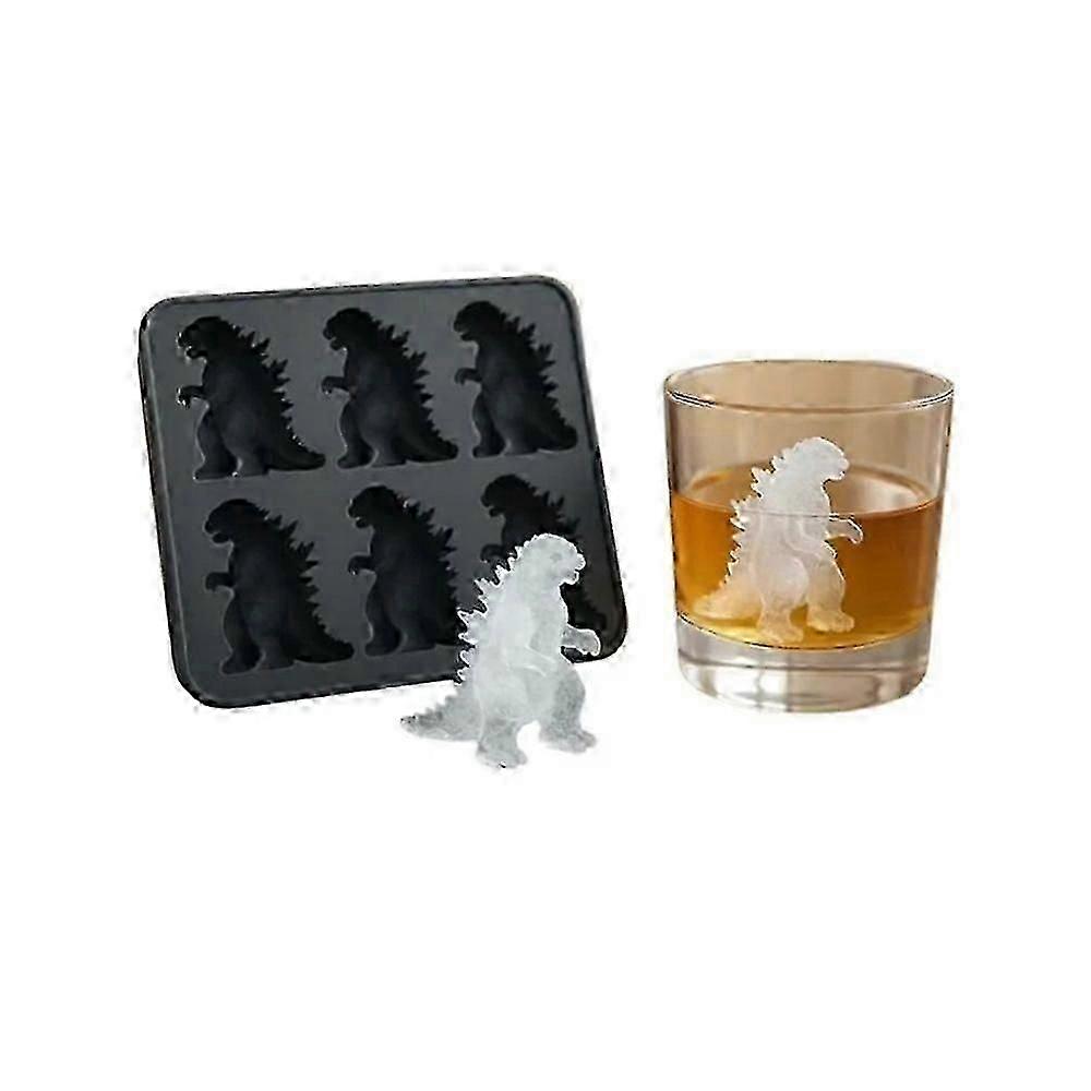 Dinosaur Ice Cube Mold,Freezer Safe Ice Cube Maker compatible with Summer Drinks,6 Cavity