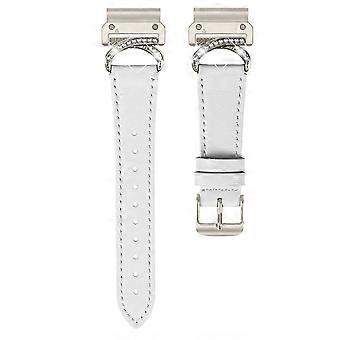 Cinturino compatibile con Garmin Fenix ​​8 da 47 mm in vera pelle bovina con fibbia Starlight e connettore con strass.