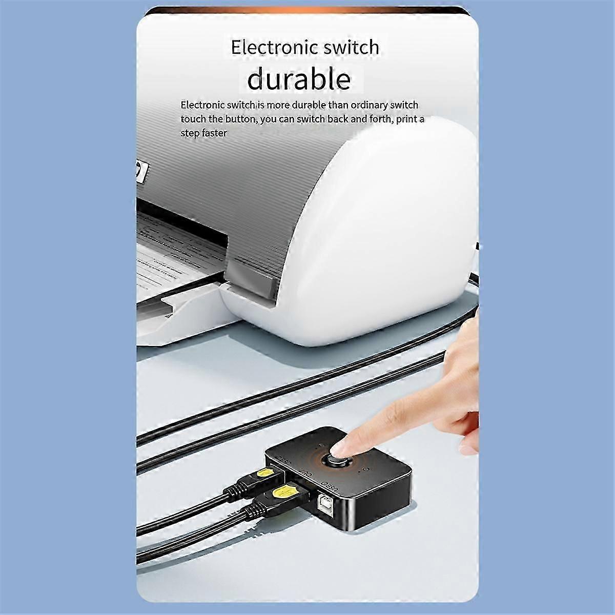 USB Printer Sharer Device 2 Ports USB2.0 Selector Printer Sharing Peripheral for Printer USB Splitter Sharing Printer