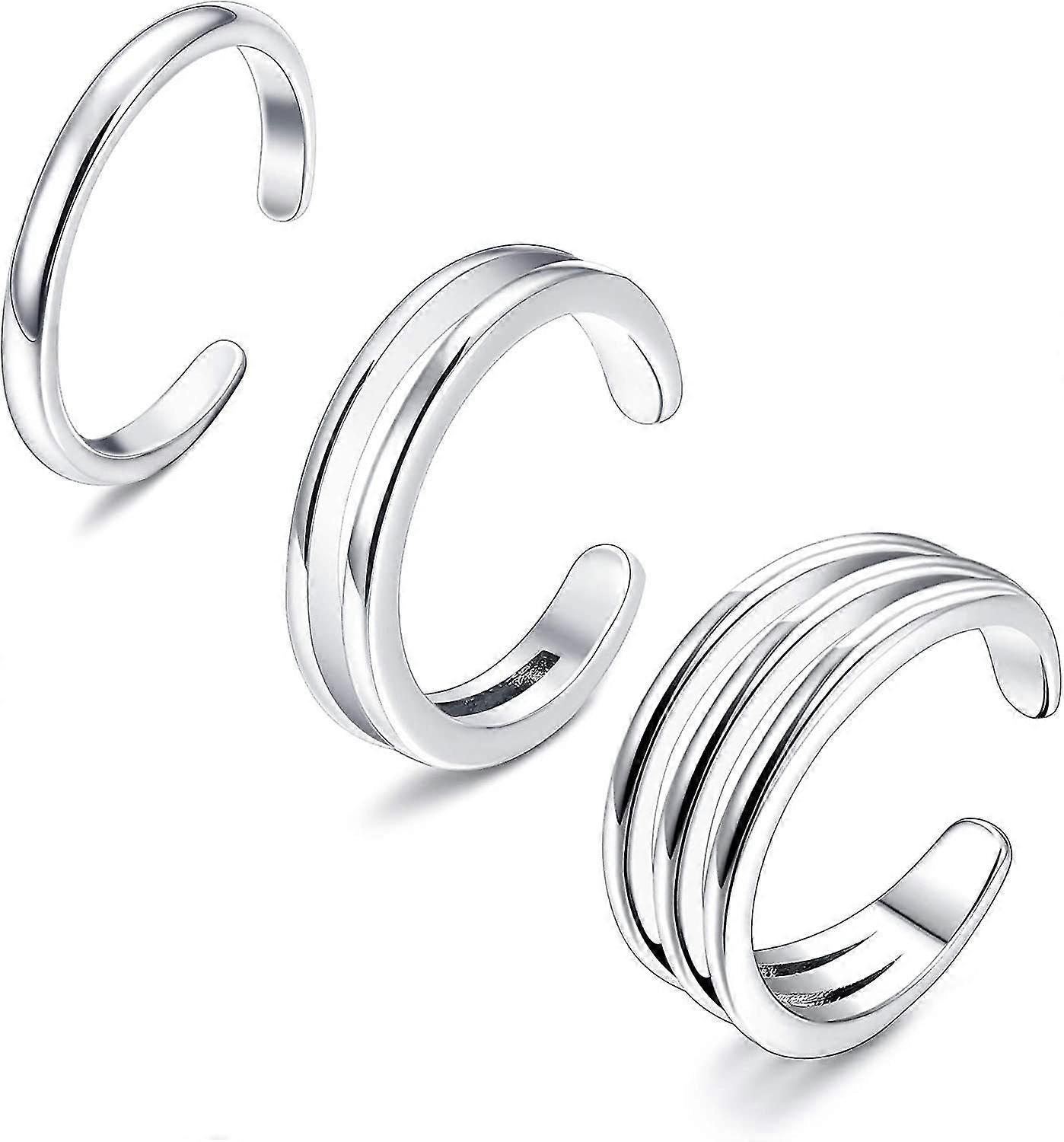 3pcs Minimalist Toe Rings Set Simple Open