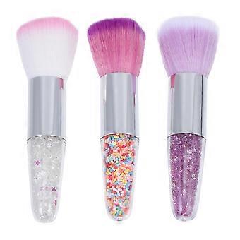 3Pcs Cosmetic Brush Manicure Brush Short Handle Loose Powder Foundation Brush