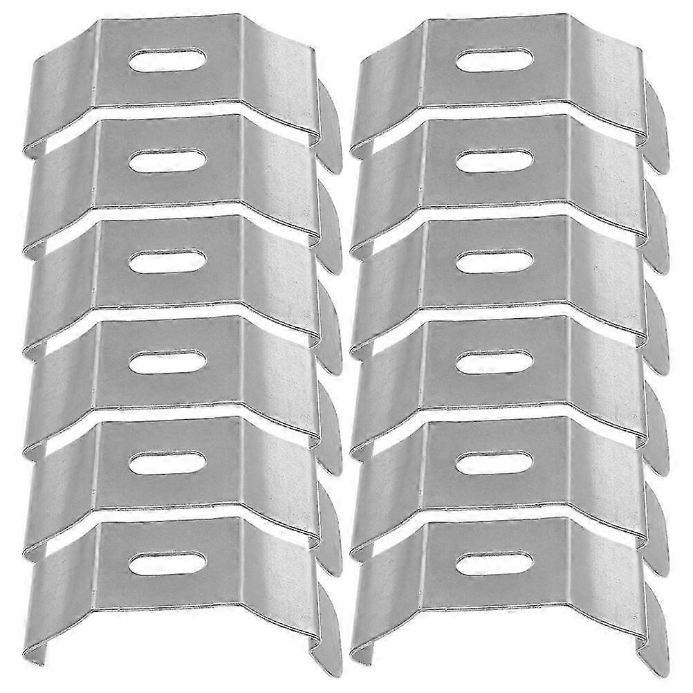 Silver Vertical Blind Holder Brackets Iron Mounting Clips 20Pcs