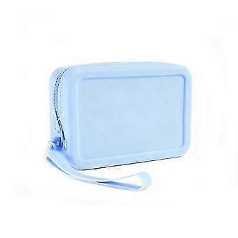 Silicone Travel Cosmetic Bag with Wrist Strap, Wear-Resistant Reusable Pouch and Metal Zipper, Easy-Clean for Women Daily Use and Travel