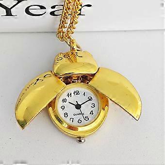 Schattige Dierlijke Kever Zakhorloge Ketting Quartz Shellhard Lieveheersbeestje Hanger met Ketting