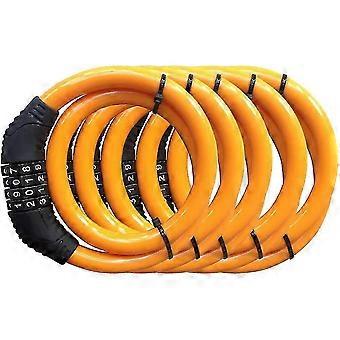 Bike Lock Cable, 4 Digit Resettable Combination Security Cable Lock Self Coiling Cable L