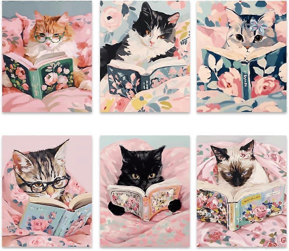 Paper Wall Decorations for Home Decorations Rectangle Cat Shape 254x205mm 6pcs/set