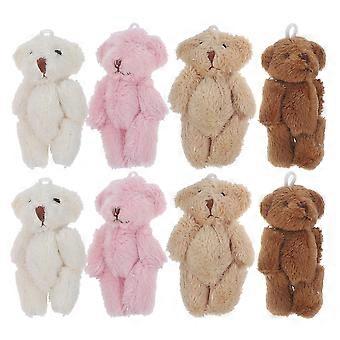 Mini Plush Bear Keychain for Party Use 8Pcs Soft Stuffed Toy Animals