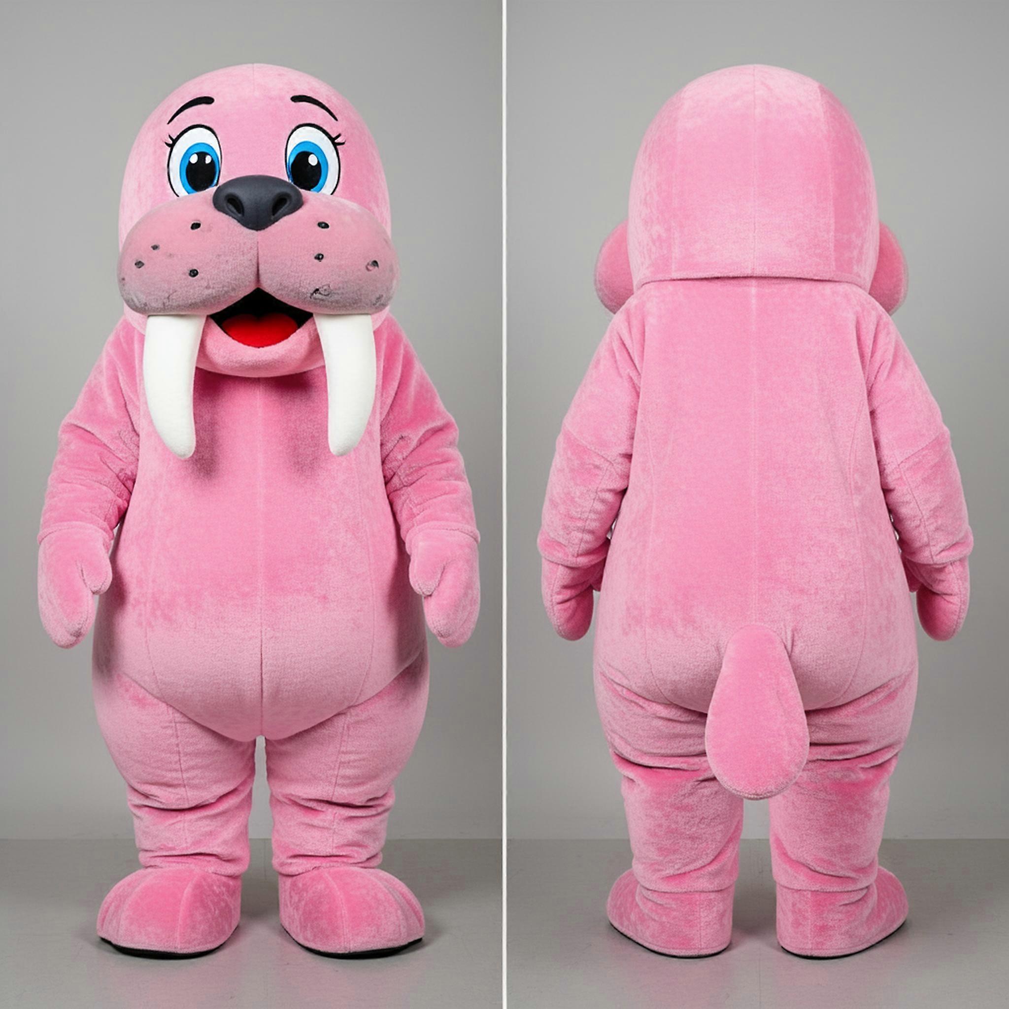 MASTICOT Rosy Pink Cuddly Walrus Mascot