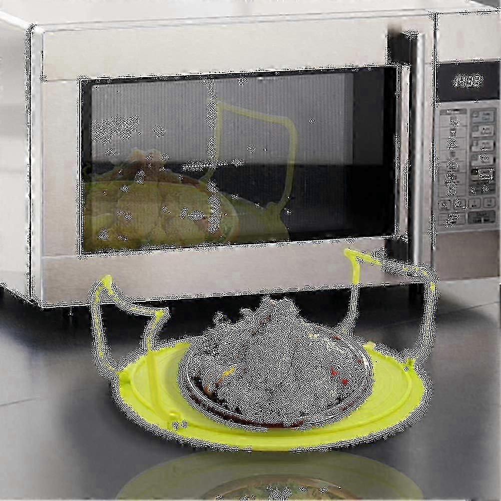 Multi functional microwave oven heating layered steaming rack tray rack - green