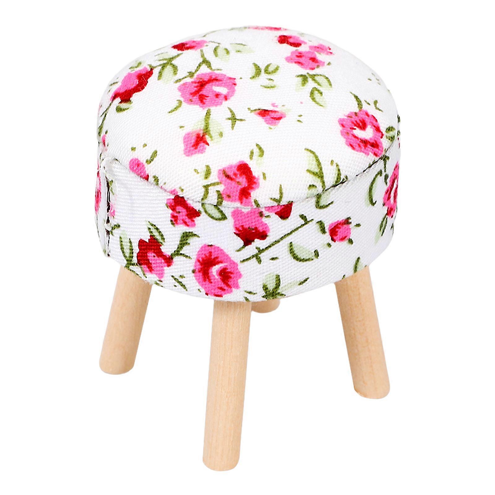 Mini Stool Model Mini Wooden Stool for Decor with Miniature