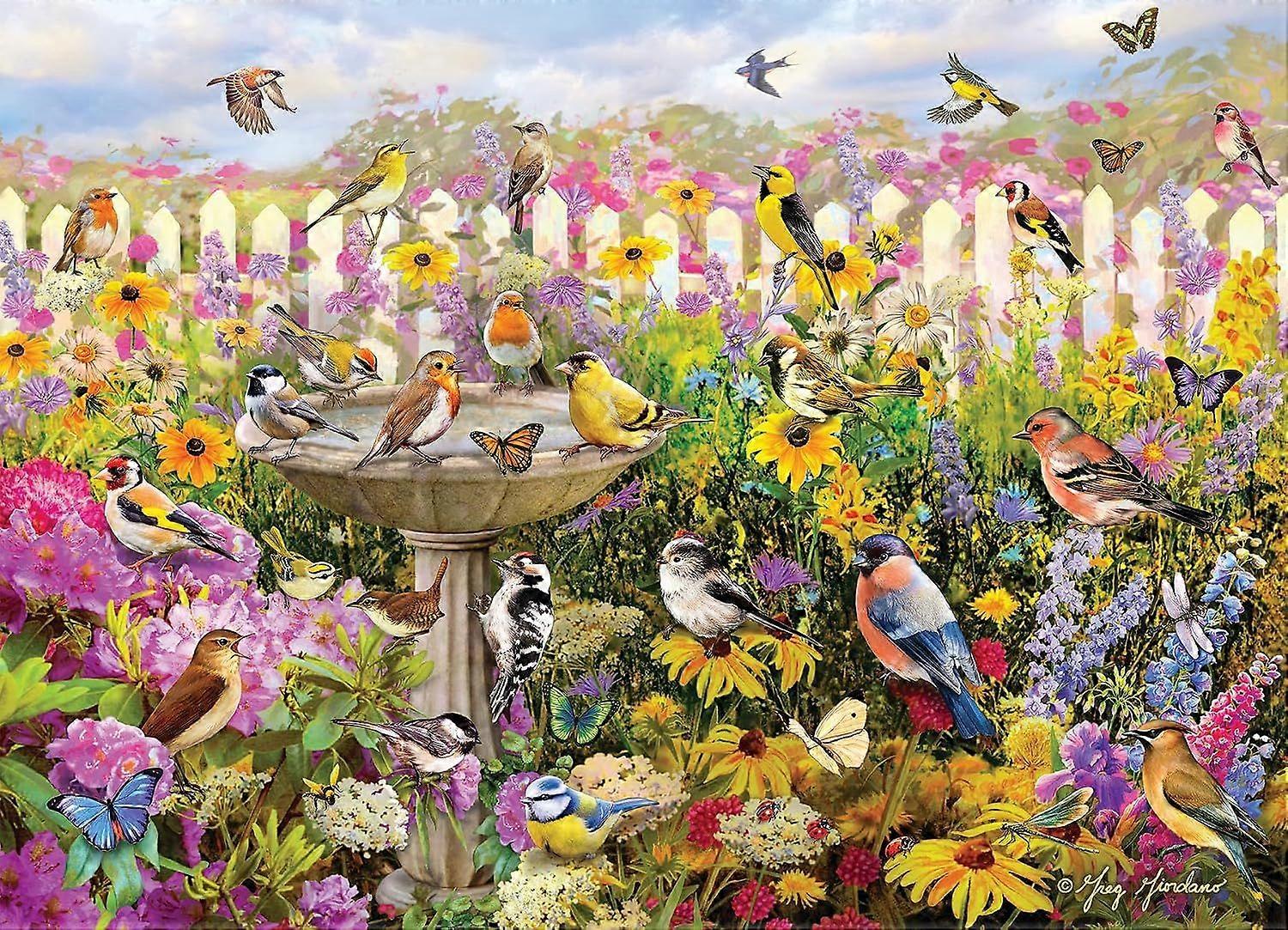 Backyard Bird Bath Jigsaw Puzzle VV444