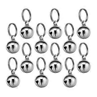 12Pcs Dog Collar Bells for Pet Training Made with Silver Metal