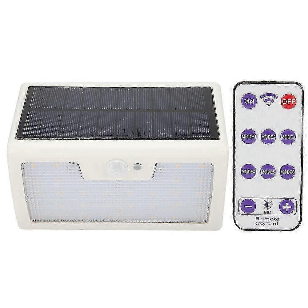 Solar Powered 40LED Wall Light Human Sensor Sconce Lamp with Remote Control White + Warm