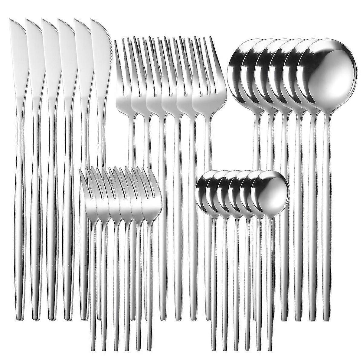 30-Pc Stainless Steel Tableware Set