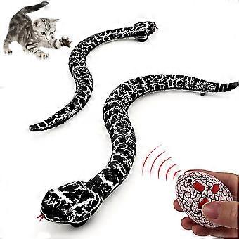 RC Snake Toy with Realistic Movement, Infrared Remote Control, Scary Prank Gift for Kids, Black