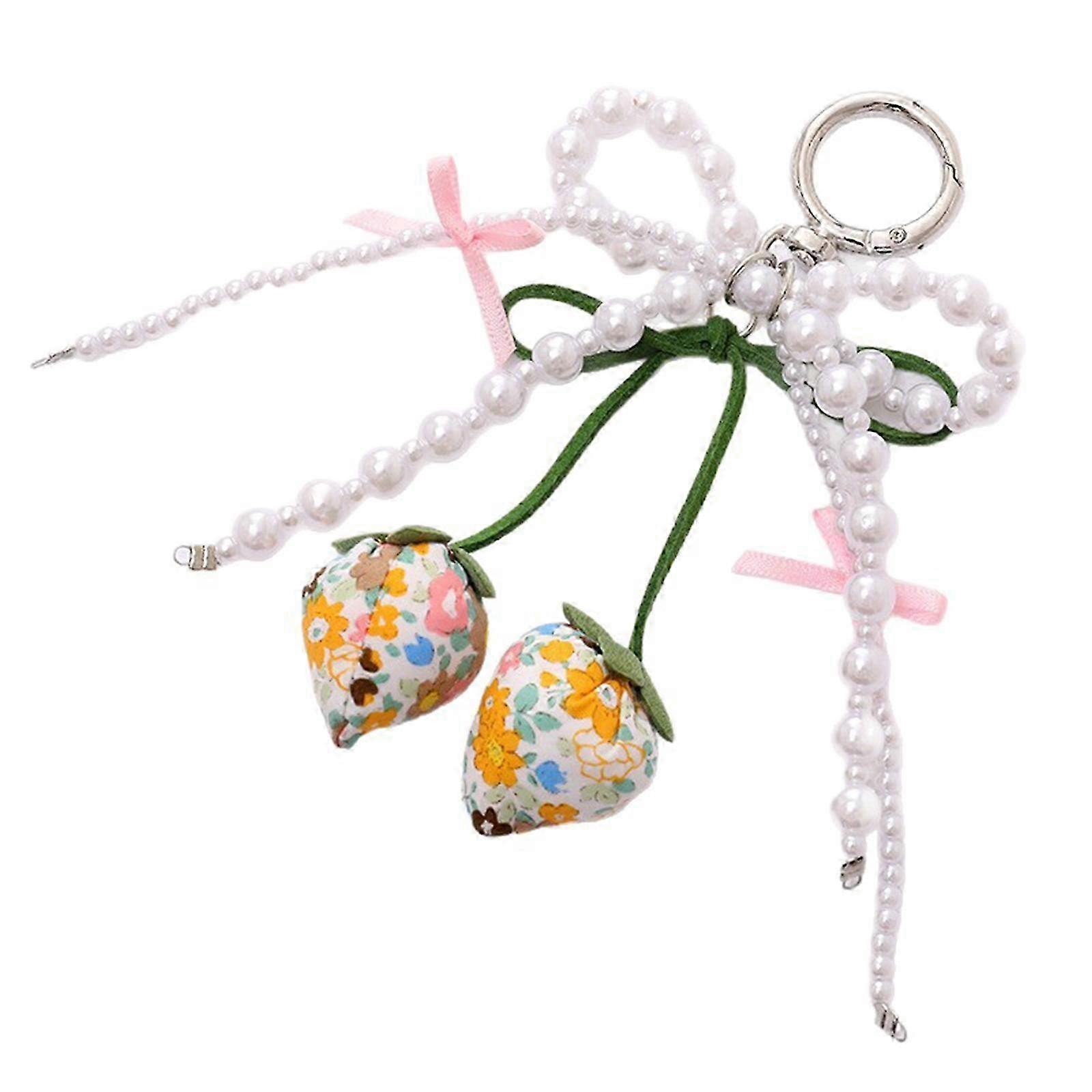 3D Bowknot Beaded Phone Charm Strap