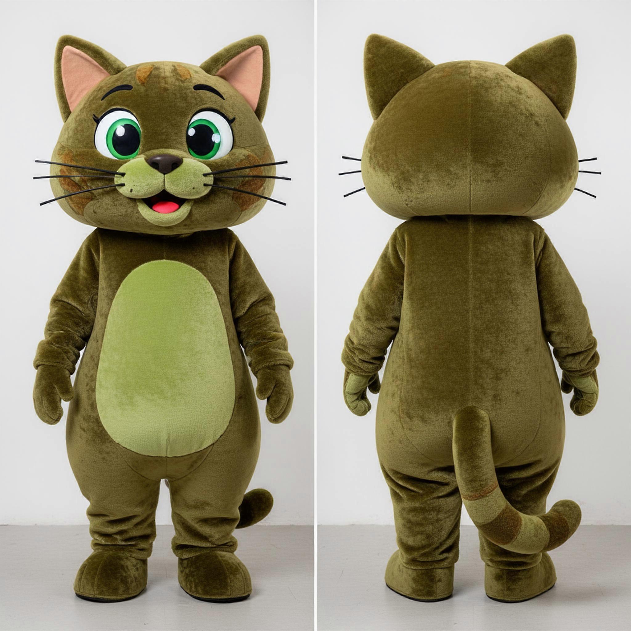 MASTICOT Olive Plush Friendly Cat Mascot