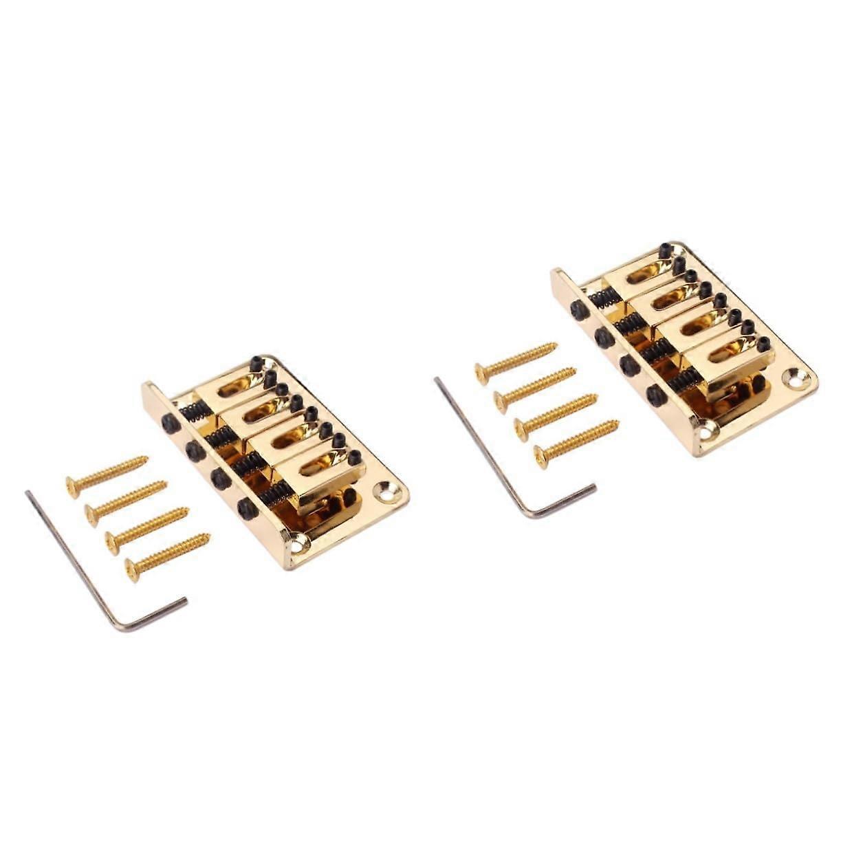 4 String Bass Bridge Set, Solid Metal Construction, Adjustable Height, Clear Resonant Sound