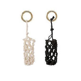 2PCS Essential Oil Bottle Keychain Pouch with Compact Mesh Design and Secure Alloy Closure for Travel