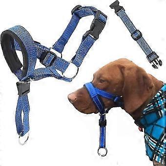 Dog Halter With Safety Strap Collar No Pull Adjustable Harness
