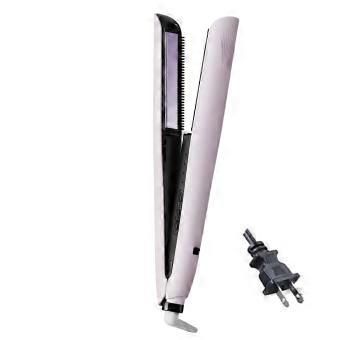 Hair Straightener with Detachable Comb, 3D Floating Ceramic-Glazed Plates, Water Atomization, and 350°F, 390°F, 430°F Heat Settings  Purple
