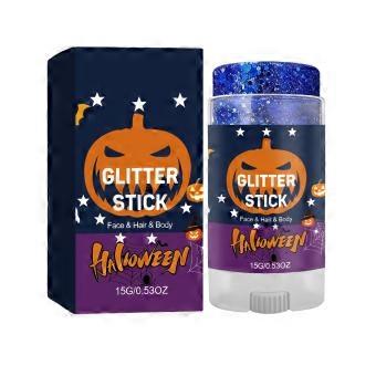 Halloween Glitter Stick (Blue)-Provides Natural Color Smooth Application For Makeup On Face And Body. Suitable For Holiday Party Makeup._gxz