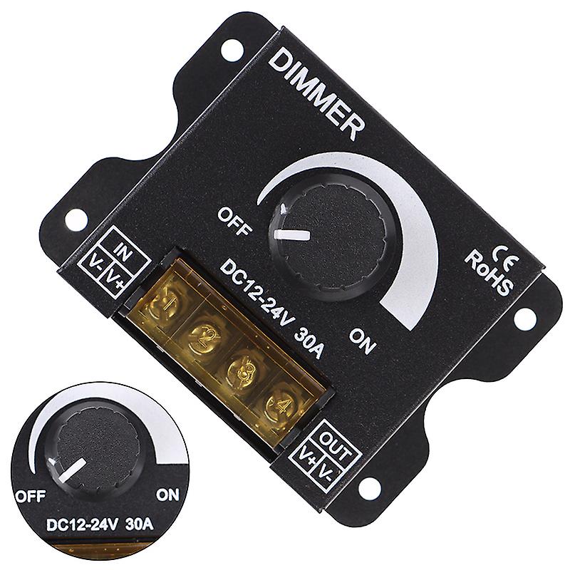 1Pc DC12V-24V LED Dimmer 30A 360W Adjustable Strip for Single Color 5050/3528 HFMQV