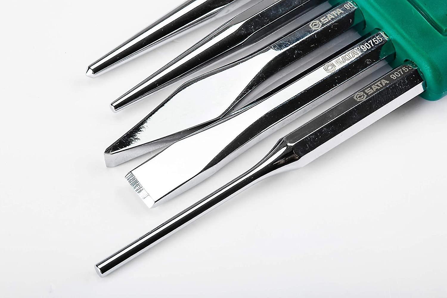 Set Of 5 Professional Punching Scissors With Chrome Finish And Solid Cr-v Steel Construction