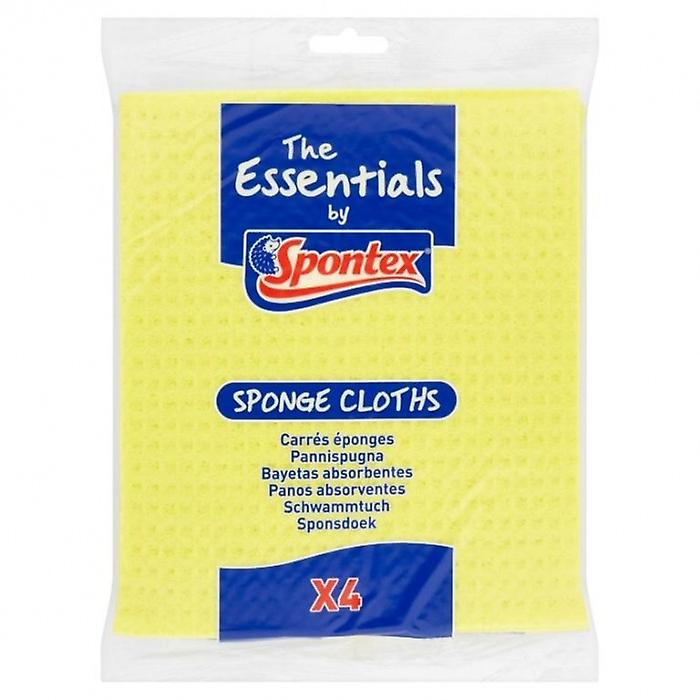 Chiffons de nettoyage éponge Spontex Essentials (Paquet de 4)