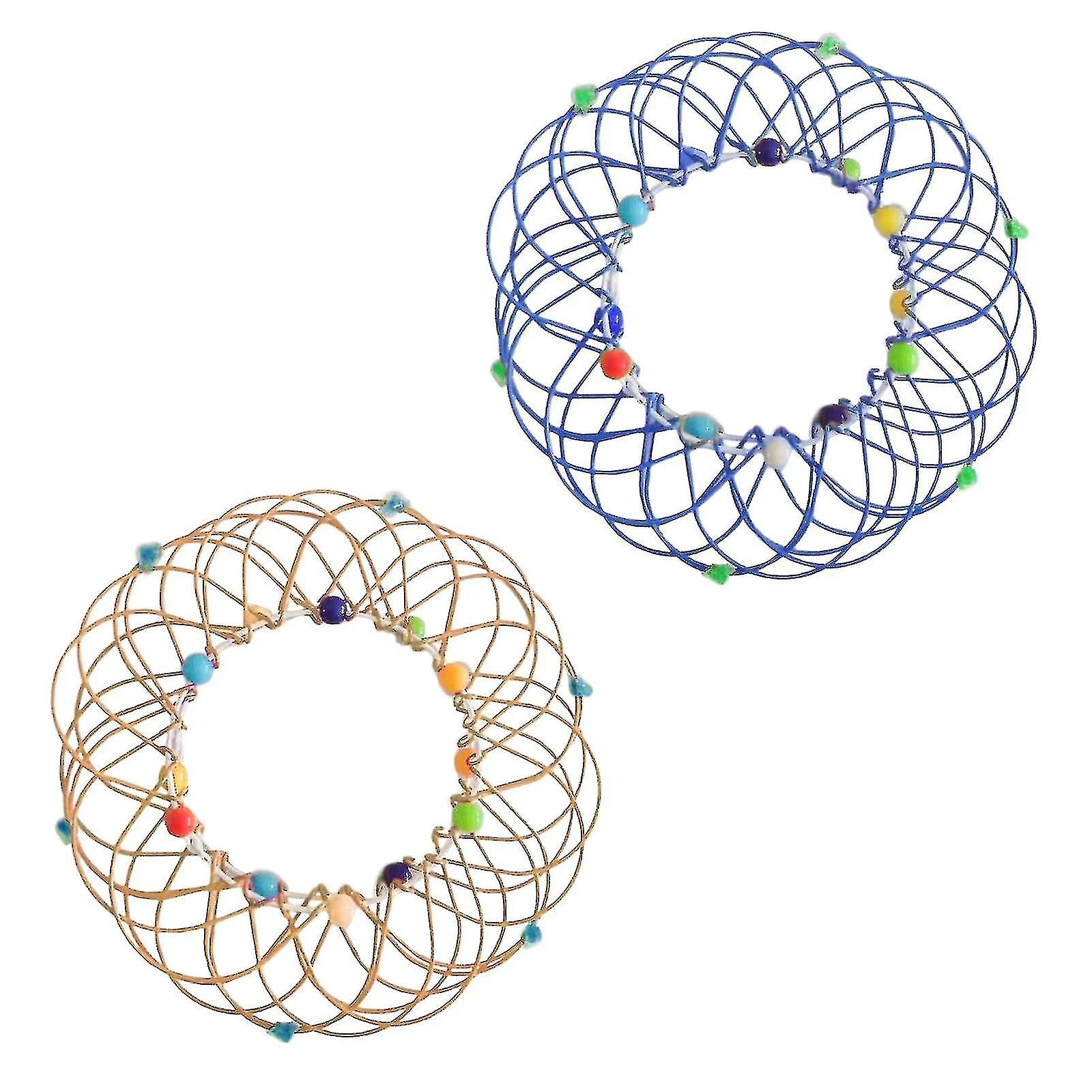Decompression Flexible Basket Soft Steel Magic Iron Ring Ornament 2pc