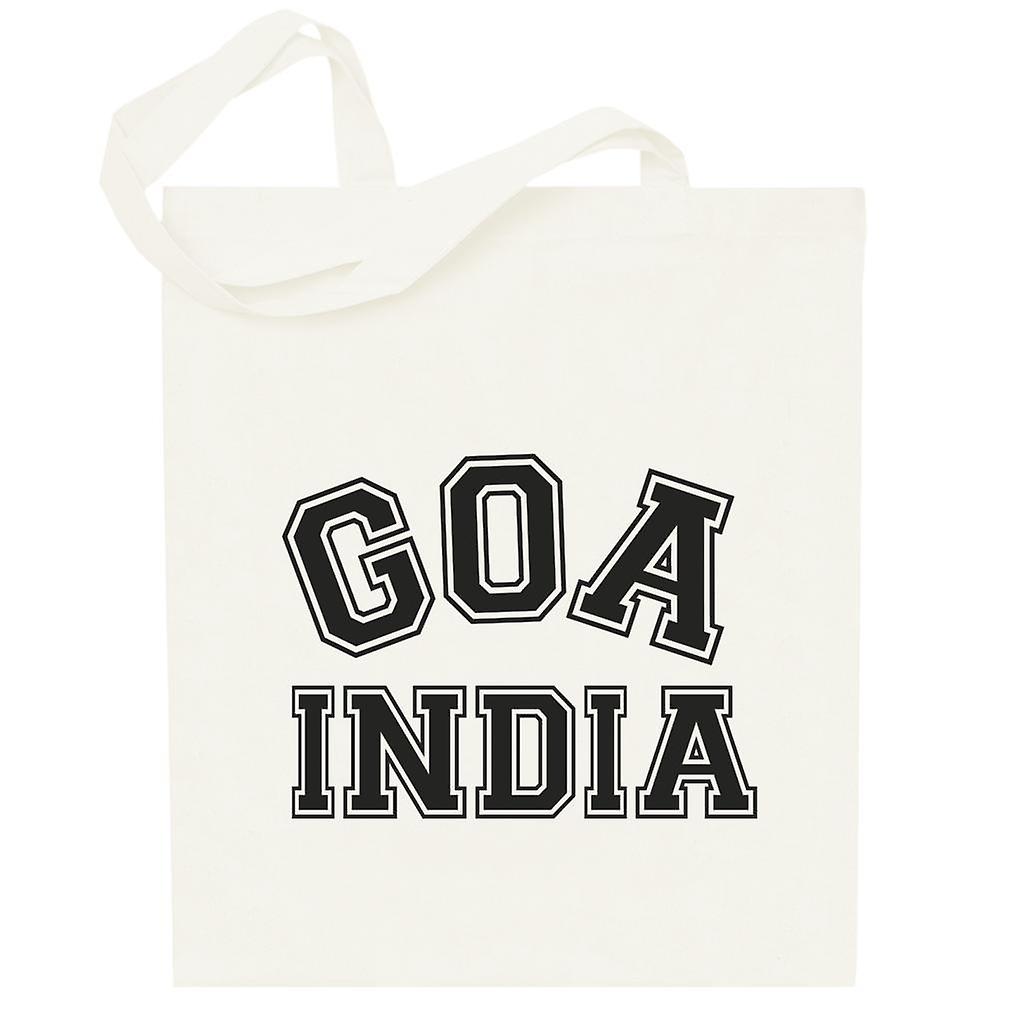 Goa India Varsity Style Font Totebag