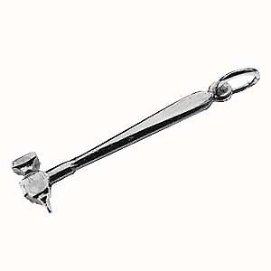 Silver  25x7mm solid Hammer Pendant or Charm