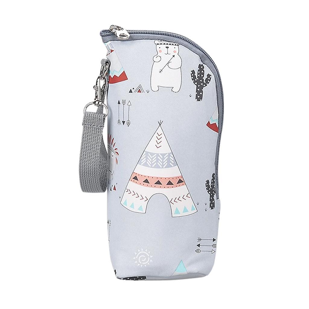 زجاجة حليب متعددة الوظائف كيس دافئ أكياس تخزين حليب الأم حقيبة تبريد كرتون رمادي