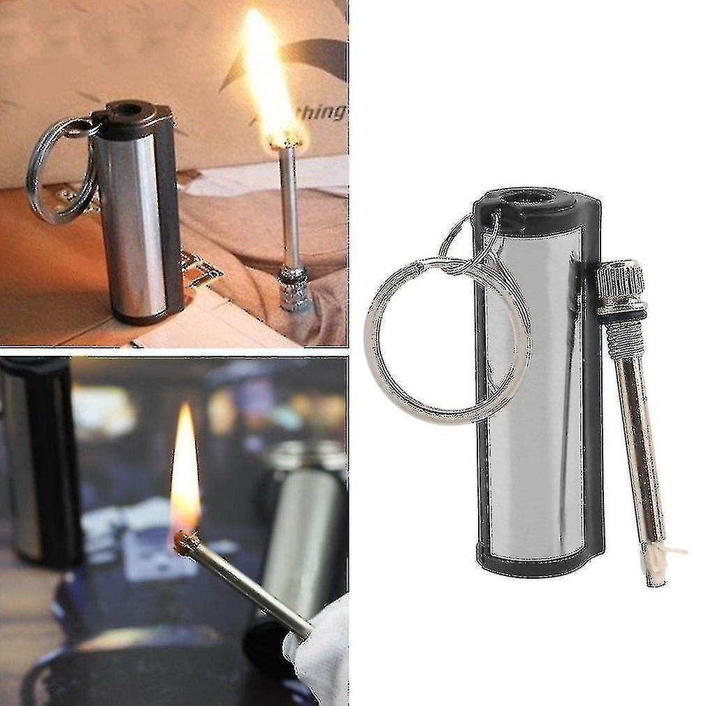 Survival Camping Emergency Fire Starter Flint Match Lighter Keychain