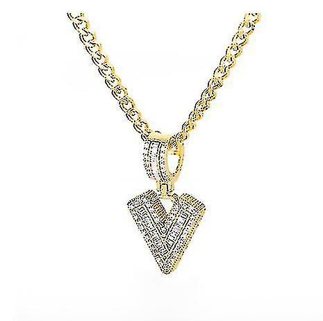 Initial Letters halskæde til kvinder rustfrit stål 26 A-Z vedhæng Shiny Ice Out kæde halskæde Hip Hop Mænd smykker