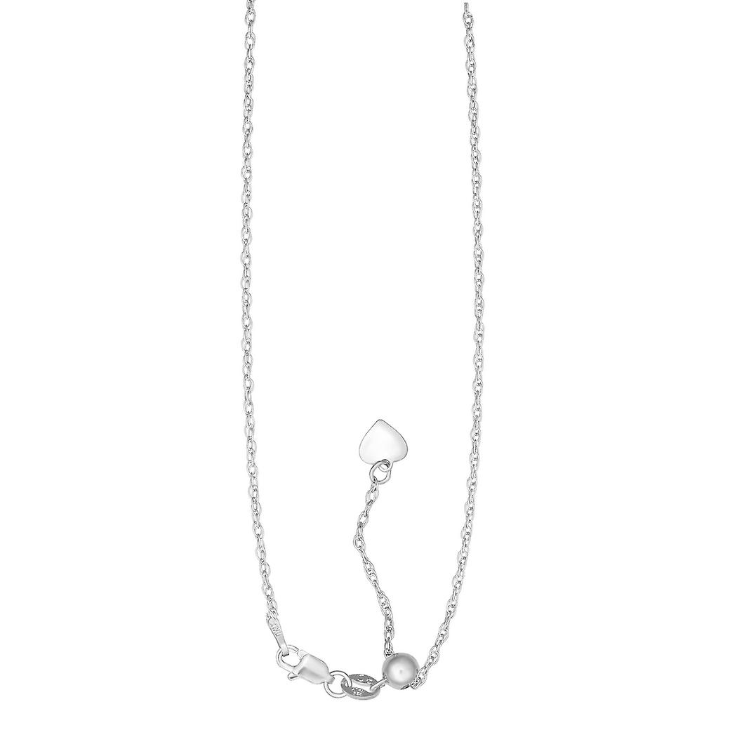 Silver With Rhodium Finish 1.5mm Polished Adjustable Basic Lose Rope Necklace With Lobster and Draw Pendant-Necklace for