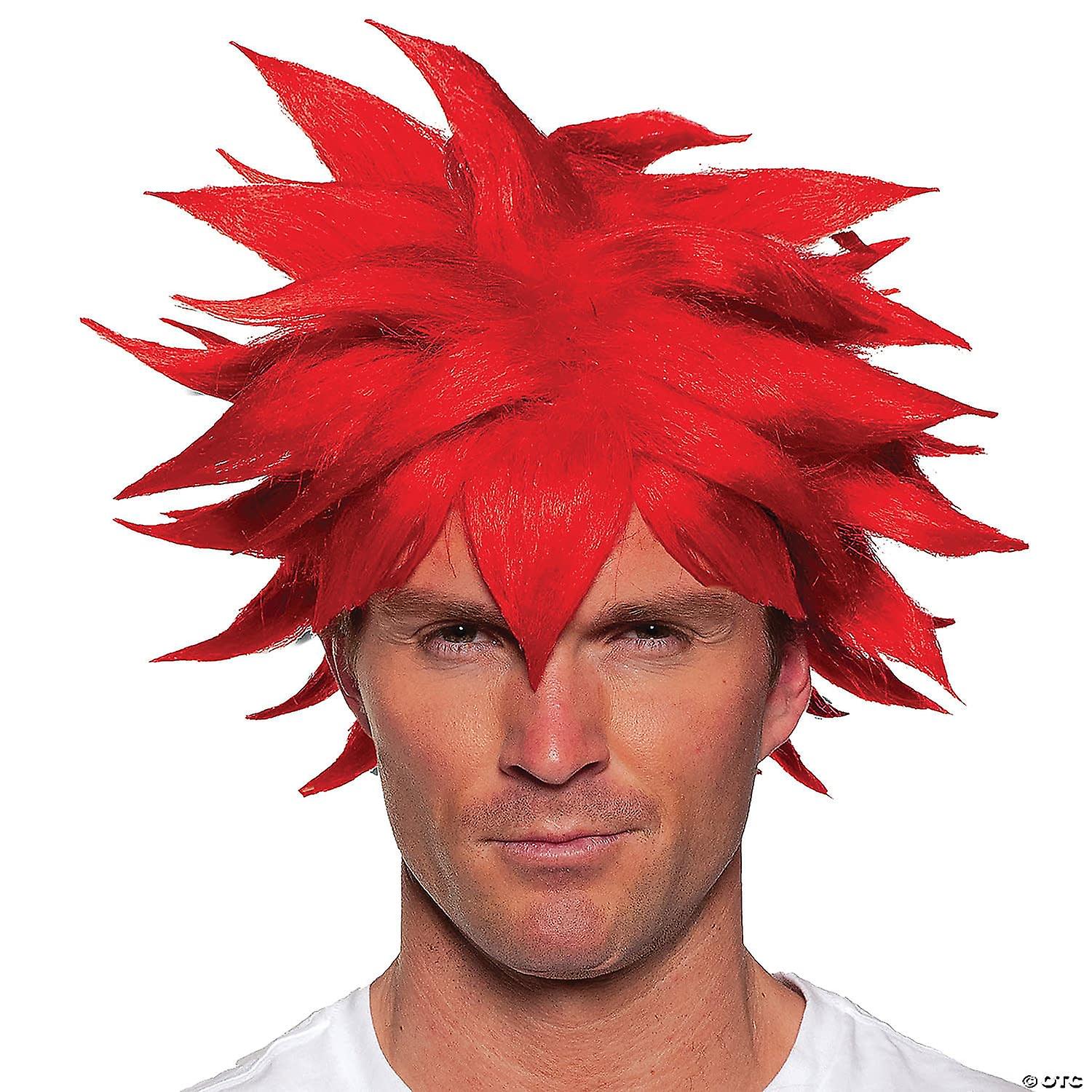 Adulte Red Spikey Anim&#233; Perruque