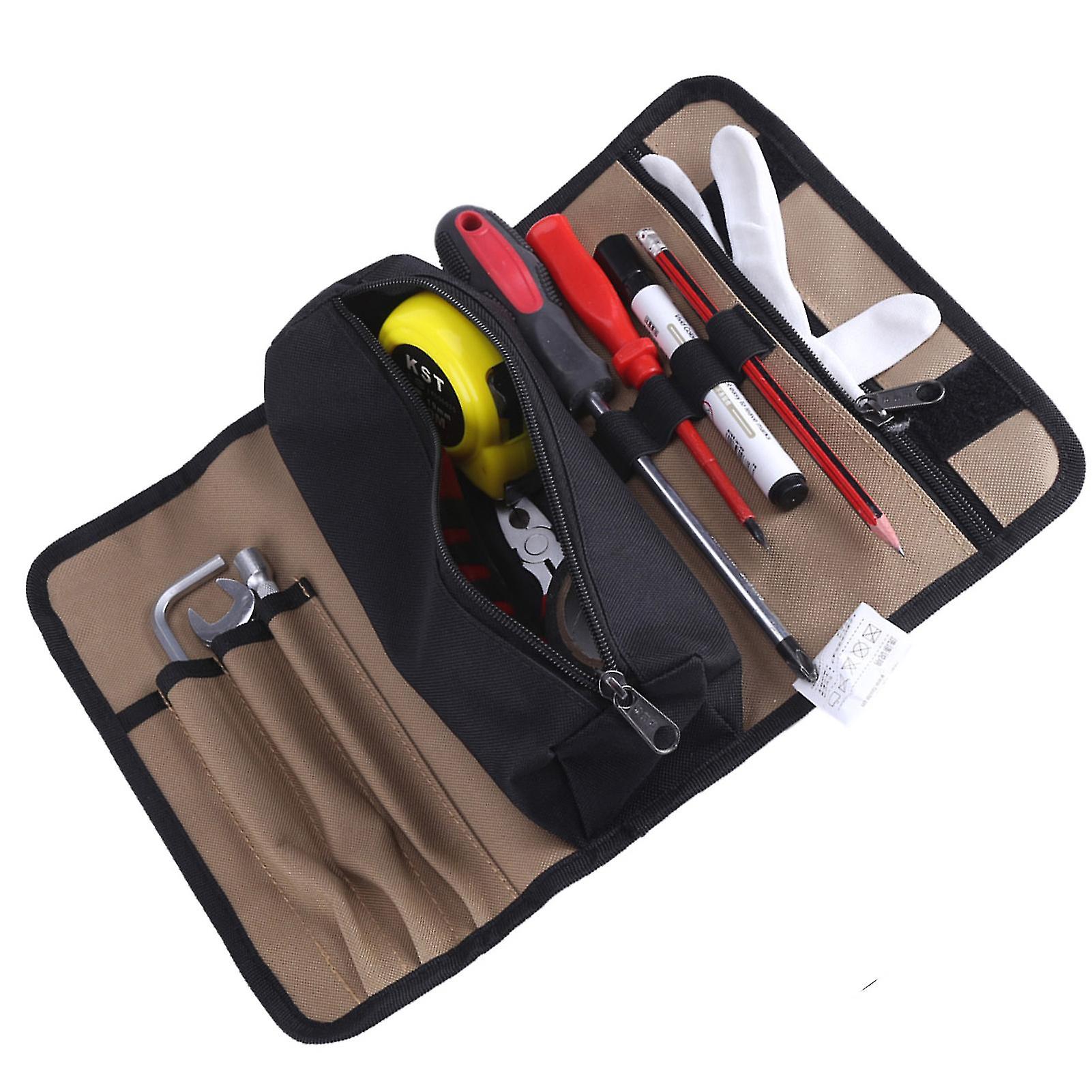 Tool Roll, Electrician Tool Bag Tool Organisers Durable Waterproof Canvas Electrician Screwdriver Tool Roll Up Hardware Tools Storage Bag (36 * 25cm)