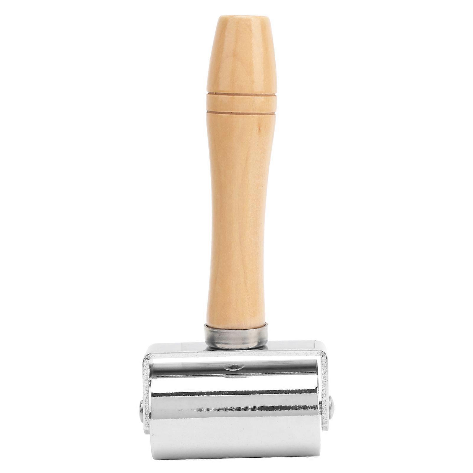60mm Leather Press Edge Roller with Wooden Handle, DIY Leather Craft Edge Rolling Tool for Smooth Finish and Precision Work