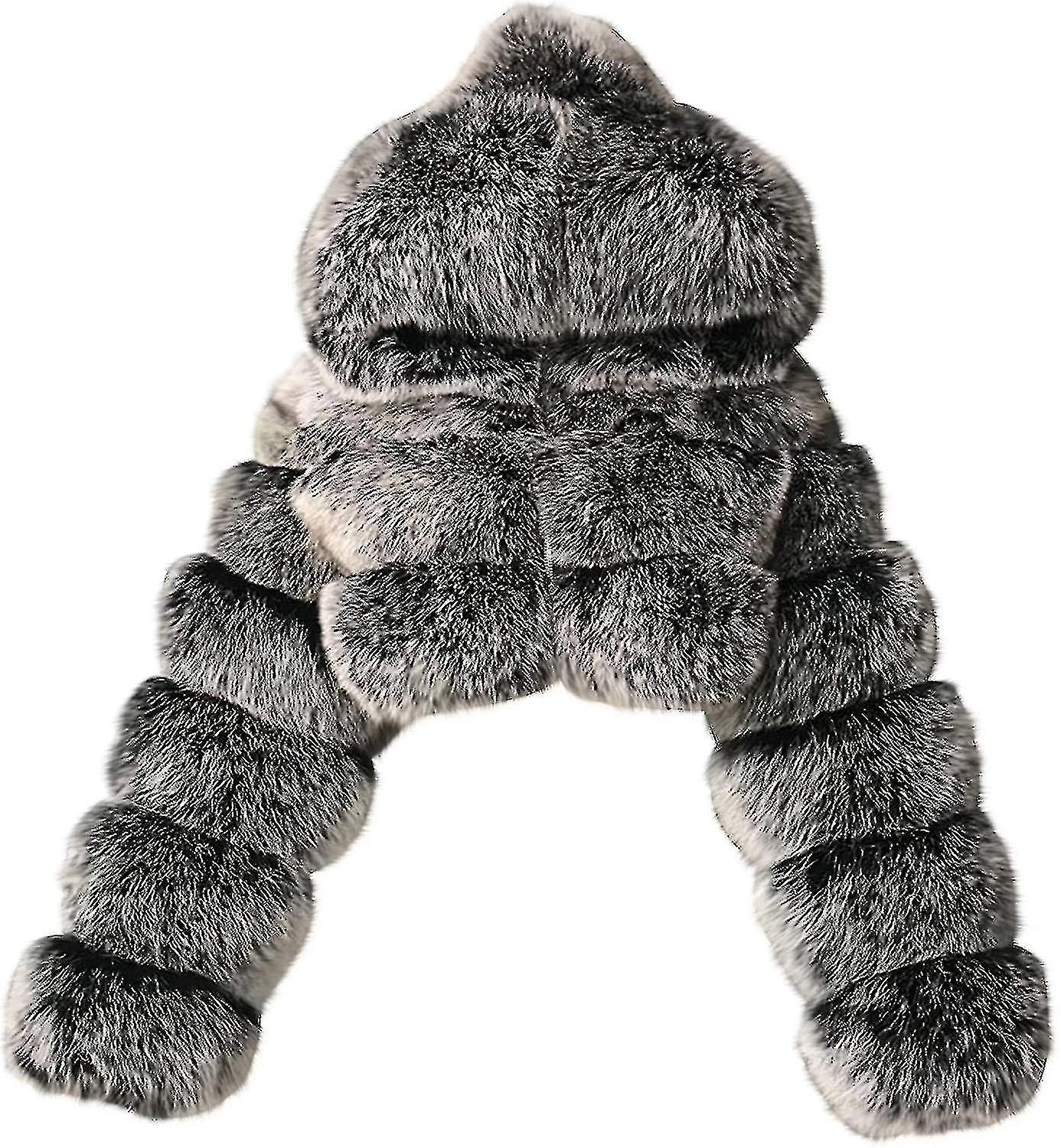 Haină de blană artificială Femei cu glugă Cropped Bubble Coats Fleece Jachete scurte calde Size Paltoane pentru femei