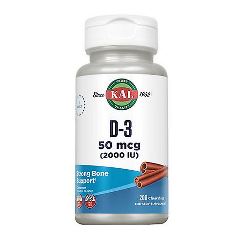 Kal D-3 قابل للمضغ ، 2,000 وحدة دولية ، 200 مضغ (عبوة من 1)