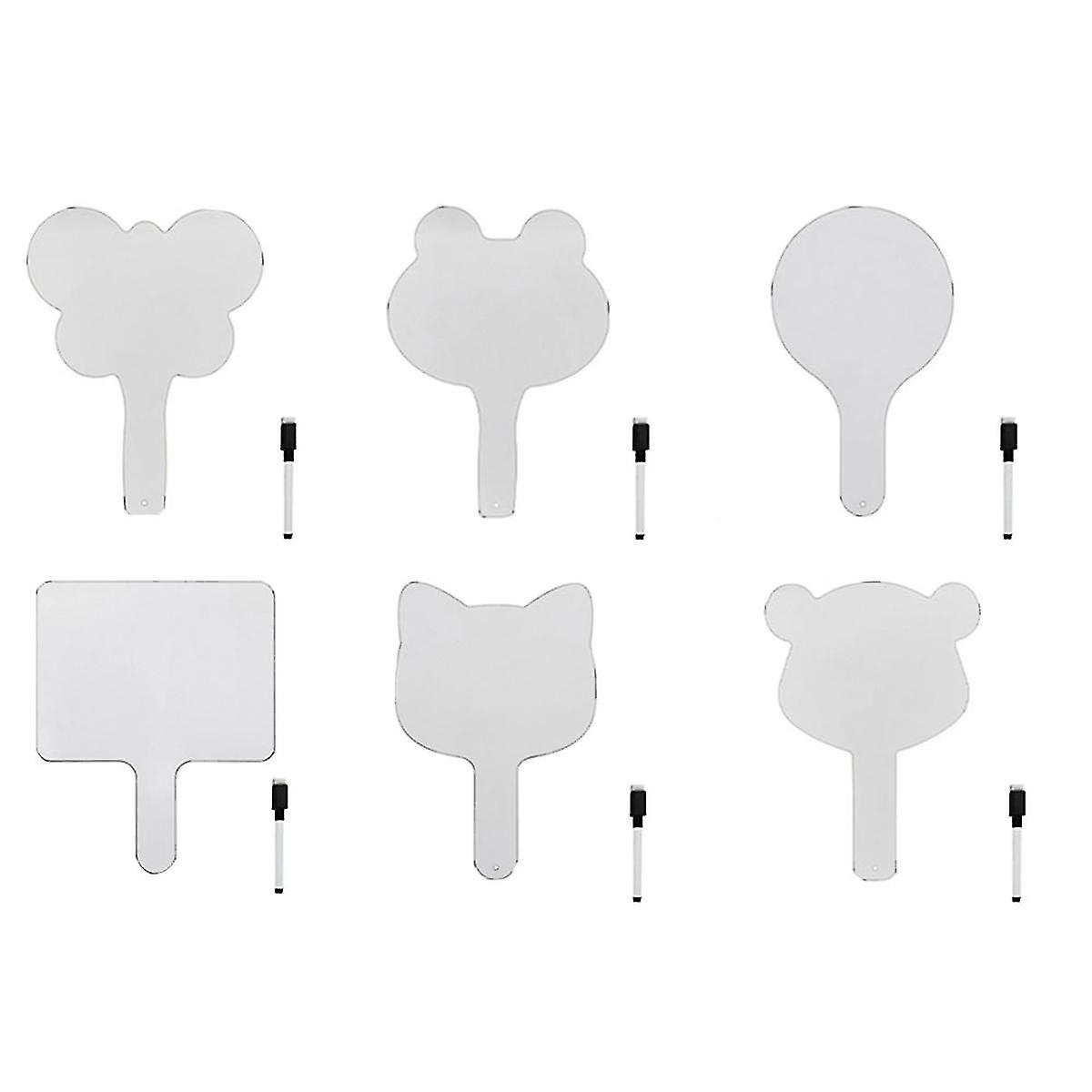 6pcs Dry Erase Answer Paddle - tableau blanc, palettes double face tableaux effaçables à sec