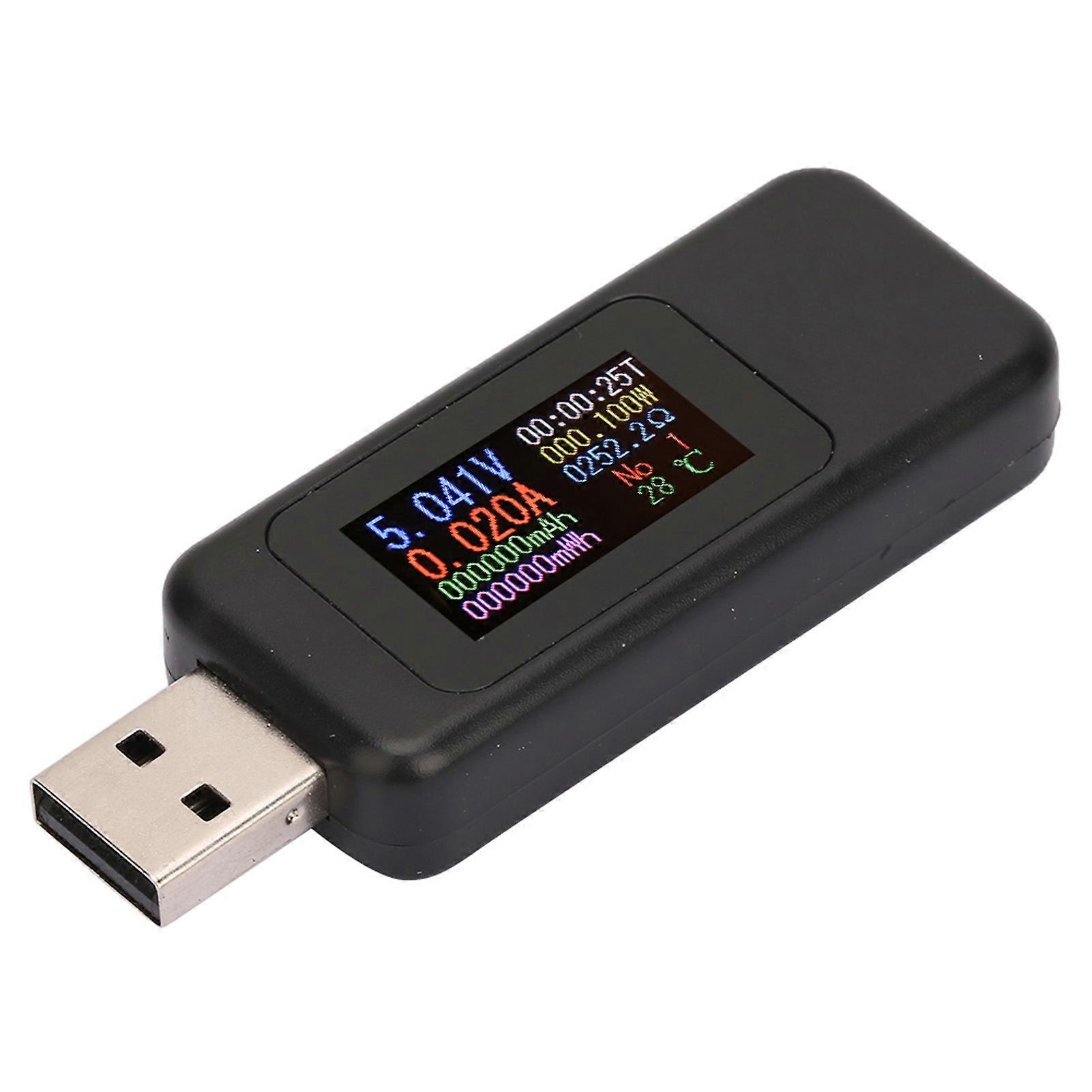 USB Tester Voltmeter Ammeter DC4-30V LCD Display 6.5A Black