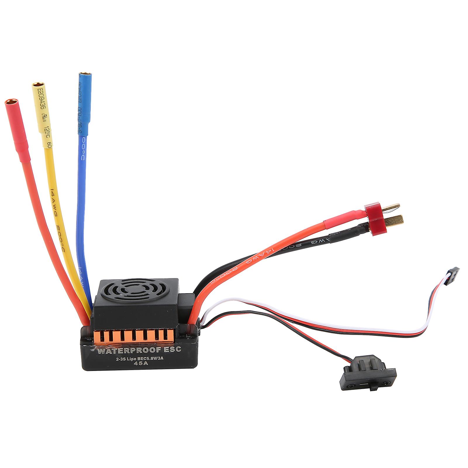 RC ESC 45A Waterproof Electronic Speed Controller Accessory Parts for 1/10 RC Car Model