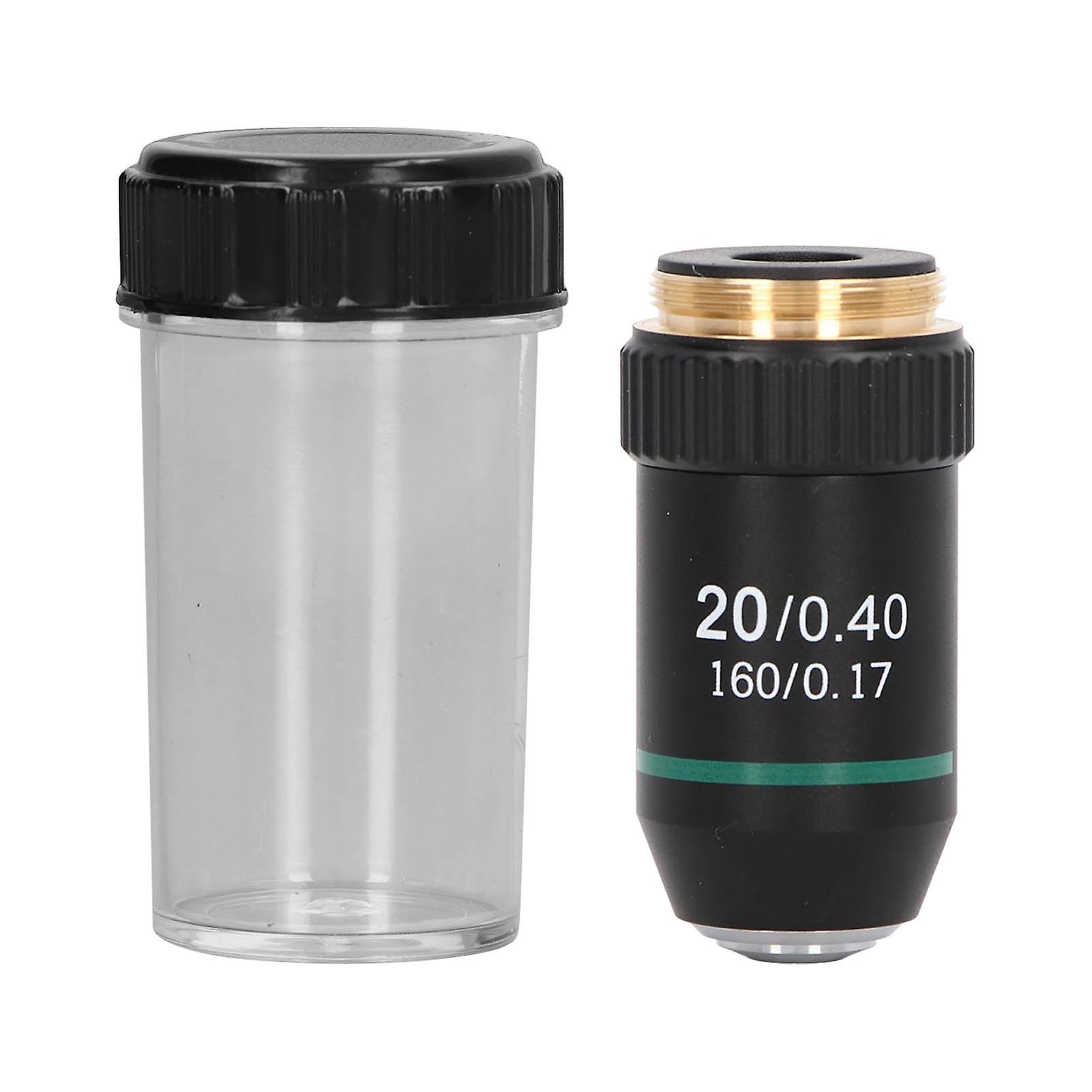 Achromatic Objective Brass Chrome Plated 20X Microscope Objective Lens Interface 20.2mm