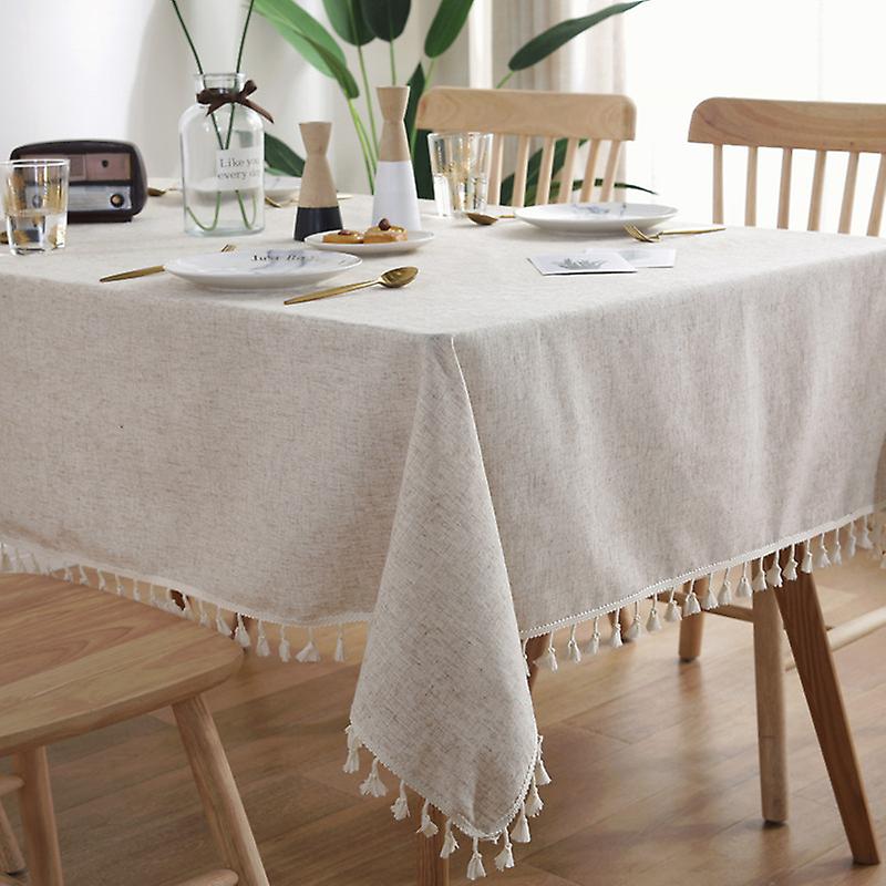 1pc Linen Rectangular Table Cloth Table Cover for Kitchen Dining Table Decoration (140x200cm)