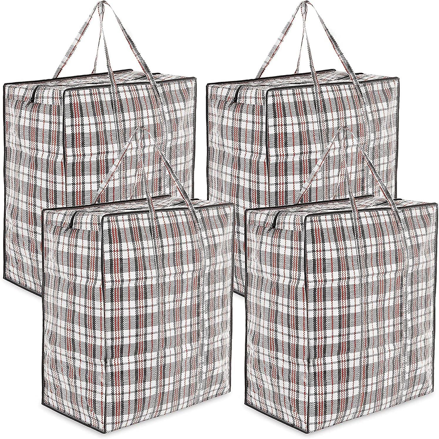 Pack of XXL Moving Bags with zipper and checkered handles - (assorted) - Pack of 4 Pieces