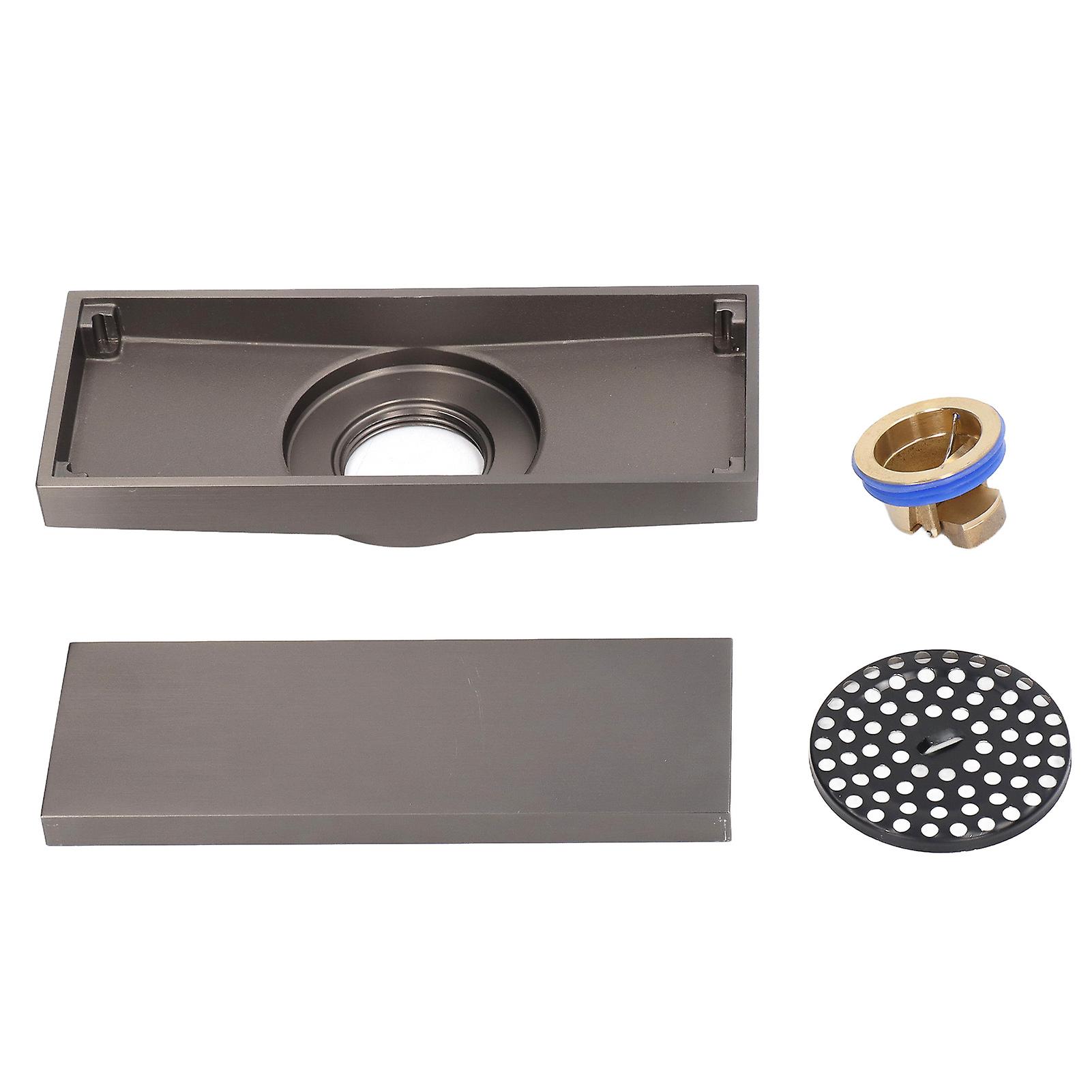 Linear Shower Drain, Gravity Spring Design, Durable And Exquisite Full Copper 304 Stainless Steel Drain, Well Equipped With Removable Hair Filter,
