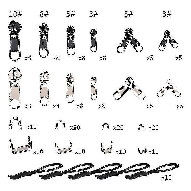 Zipper Repair Kit With Replacement Zippers-dwdz